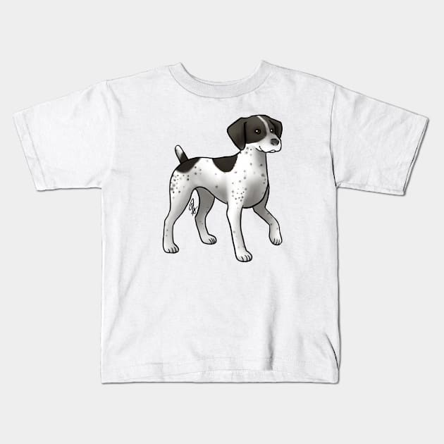 Dog - German Shorthaired Pointer - Black White Patched Kids T-Shirt by Jen's Dogs Custom Gifts and Designs